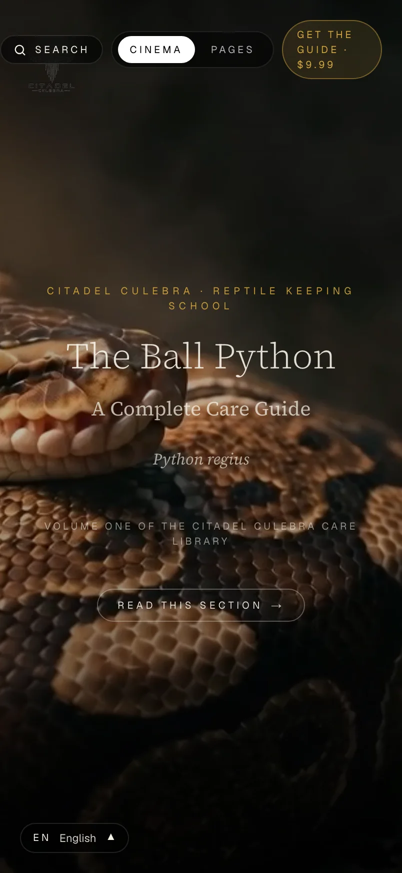 The Ball Python guide, open in the reader